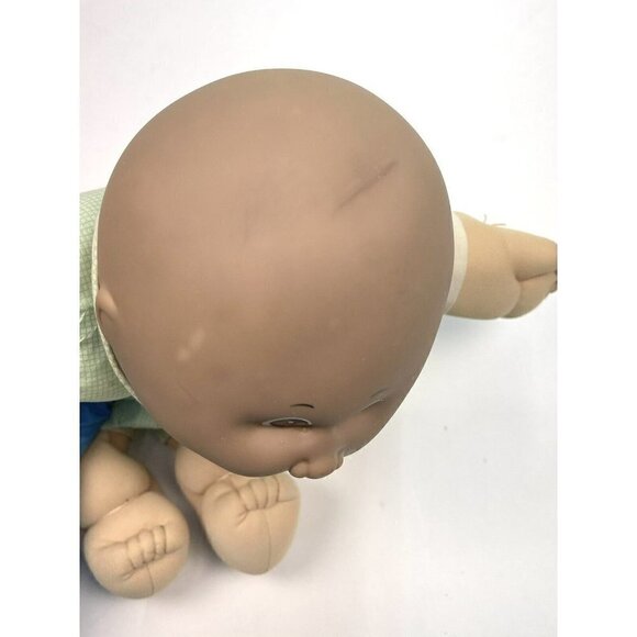 VTG 1985 CABBAGE PATCH KIDS Preemie DOLL Bald w/ Clothes Suit *Staining READ* - Picture 6 of 11